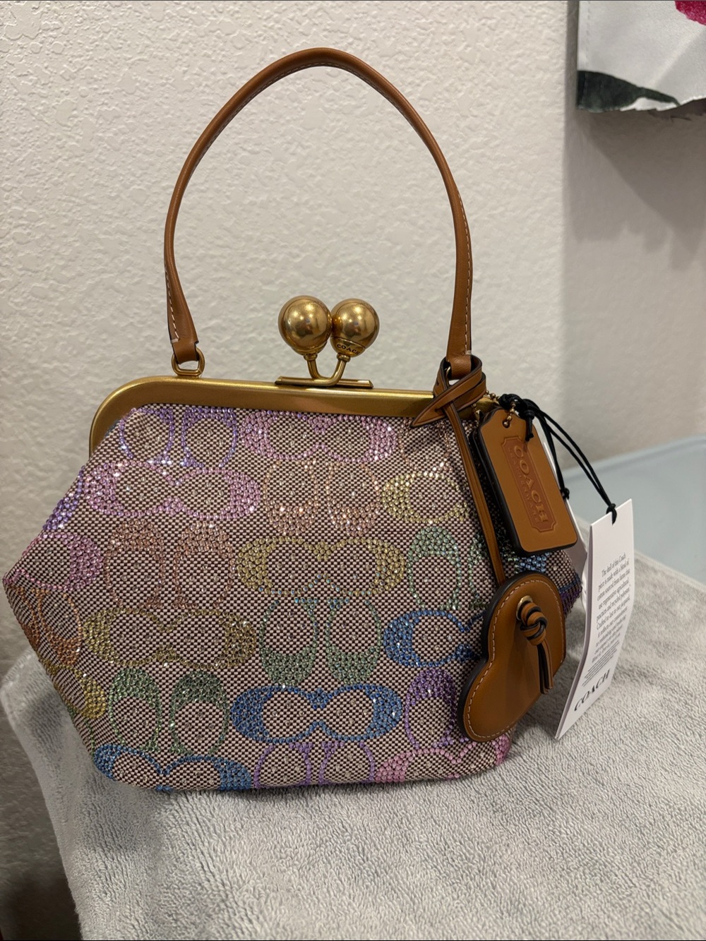 Kisslock Frame Bag 16 In Crystal Signature Jacquard